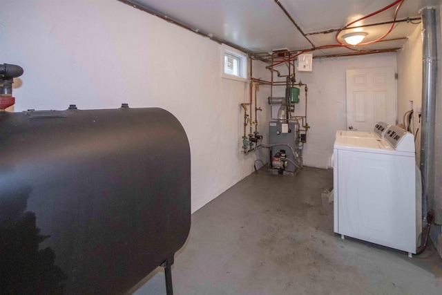 160A N Shore Rd, Derry, NH 03038 - below grade area with oil tank, washing machine and dryer, and a heating unit