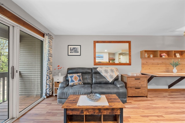 living room with light wood-style floors