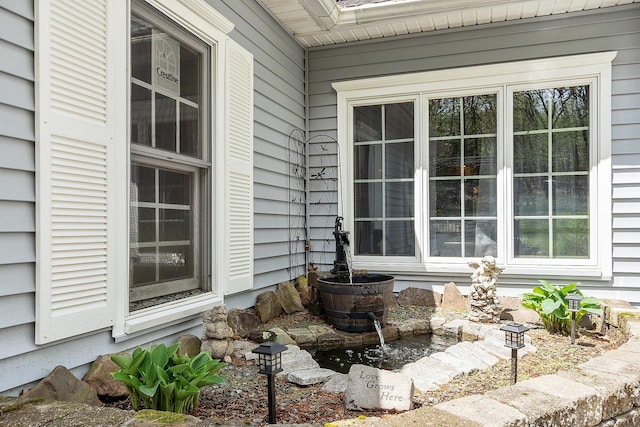 exterior view of a small pond