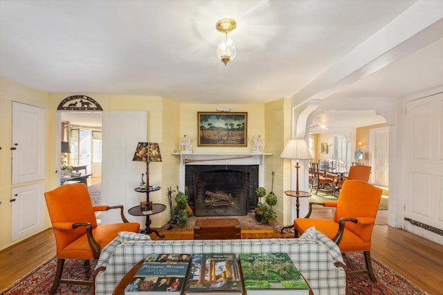 144 Parsons Rd, Dublin, NH 03444 - living area with wood finished floors and a fireplace