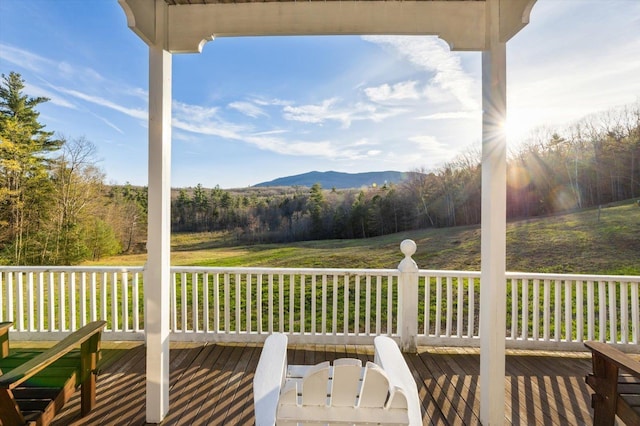 144 Parsons Rd, Dublin, NH 03444 - deck with a mountain view and a forest view