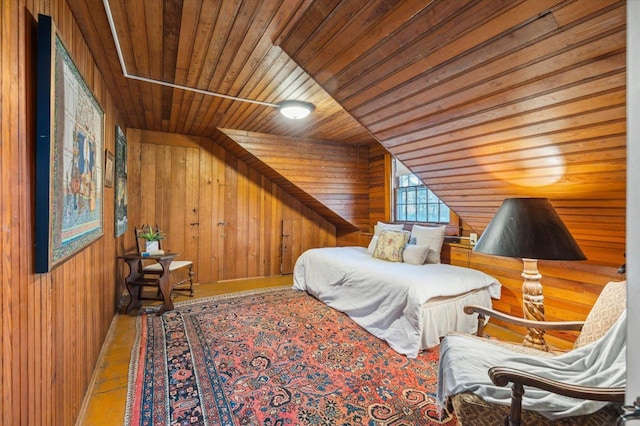144 Parsons Rd, Dublin, NH 03444 - bedroom featuring wood ceiling and wooden walls