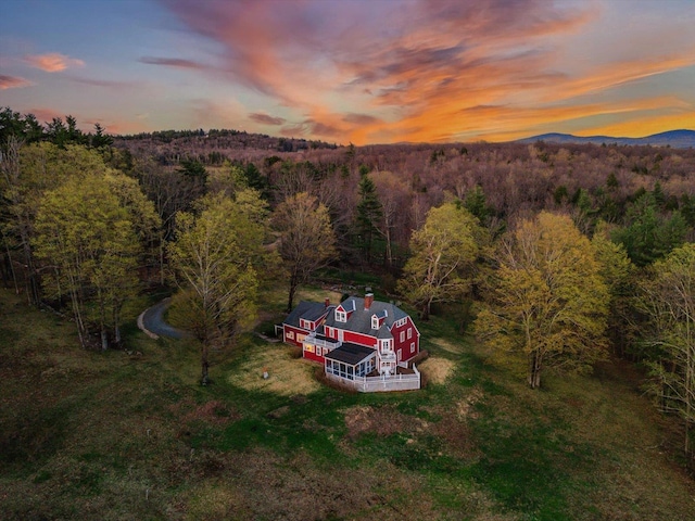 144 Parsons Rd, Dublin, NH 03444 - aerial view at dusk of a view of trees