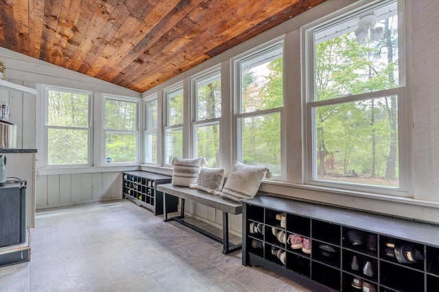 1 Alpine Rd, Windham, NH 03087 - sunroom / solarium with vaulted ceiling, wooden ceiling, and wood walls