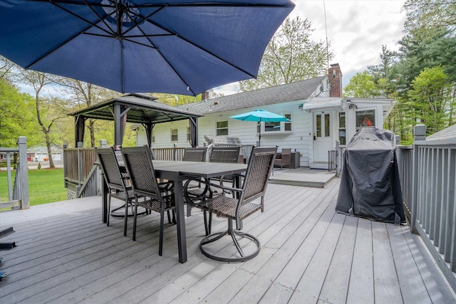 1 Alpine Rd, Windham, NH 03087 - wooden deck featuring outdoor dining space and a gazebo