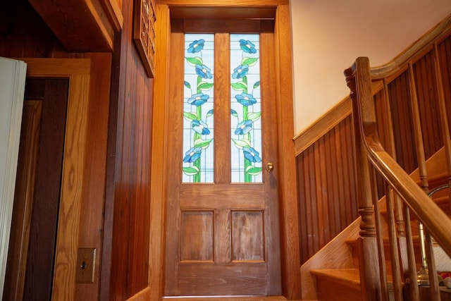 entryway with stairs