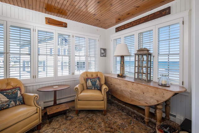150 Webhannet Dr, Wells, ME 04090 - living area featuring baseboard heating and wood ceiling