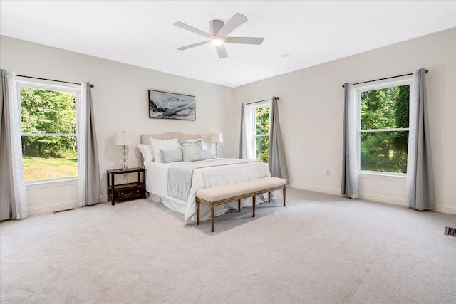 371 Tibbetts Hill Rd, Goffstown, NH 03045 - bedroom with light colored carpet and a ceiling fan