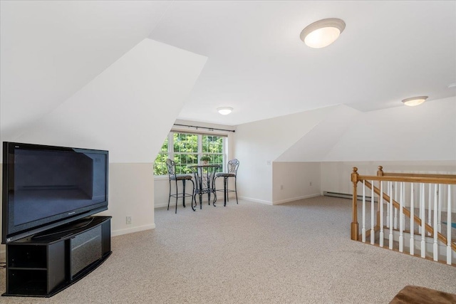 371 Tibbetts Hill Rd, Goffstown, NH 03045 - bonus room with vaulted ceiling, a baseboard heating unit, and carpet flooring