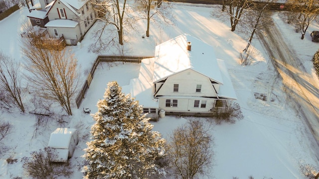 view of snowy aerial view