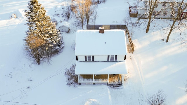 view of snowy aerial view