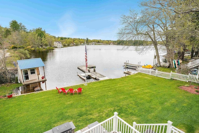 dock featuring a water view