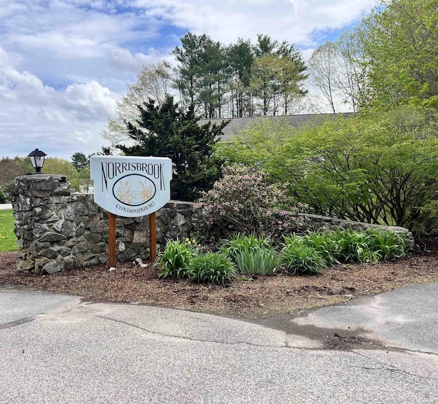 view of community sign
