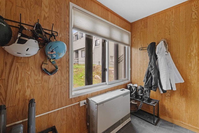 28 Fox Run Rd Unit 1And 2, Lincoln, NH 03251 - interior space with wood walls, tile patterned flooring, and heating unit