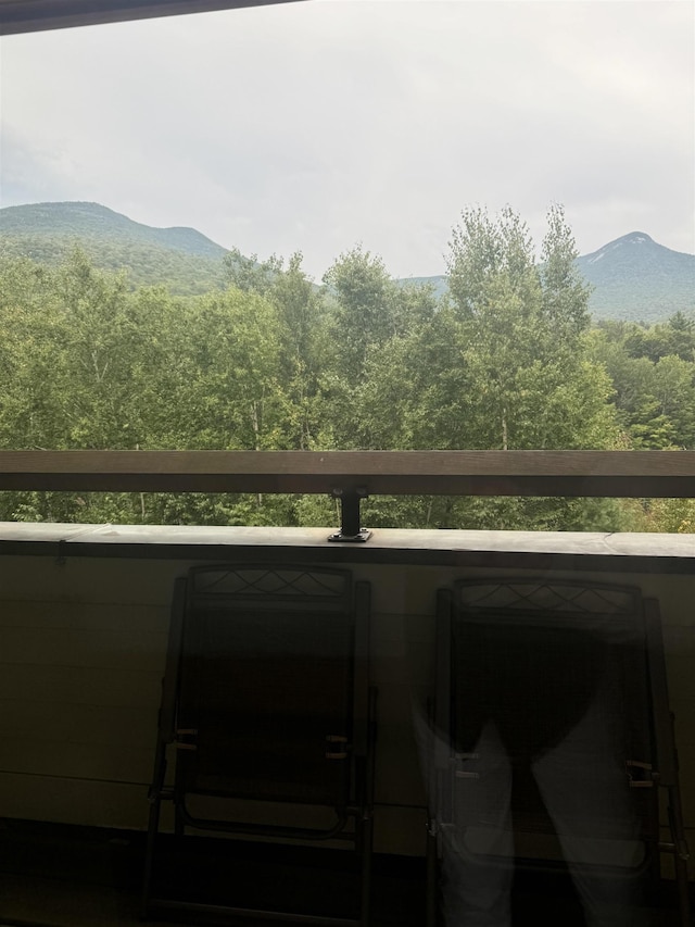 balcony with a mountain view