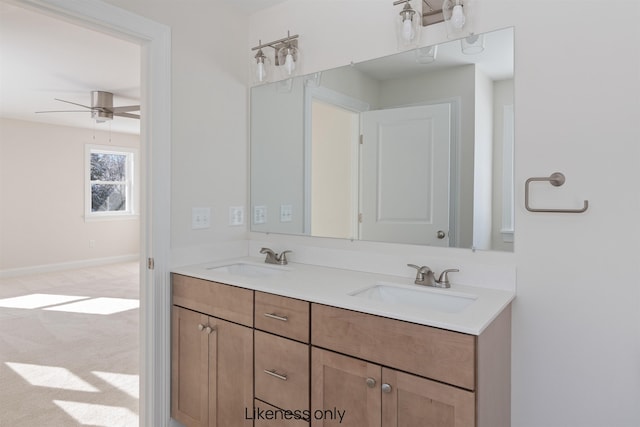 74 Willow Way, Georgia, VT 05468 - full bath featuring double vanity and a ceiling fan