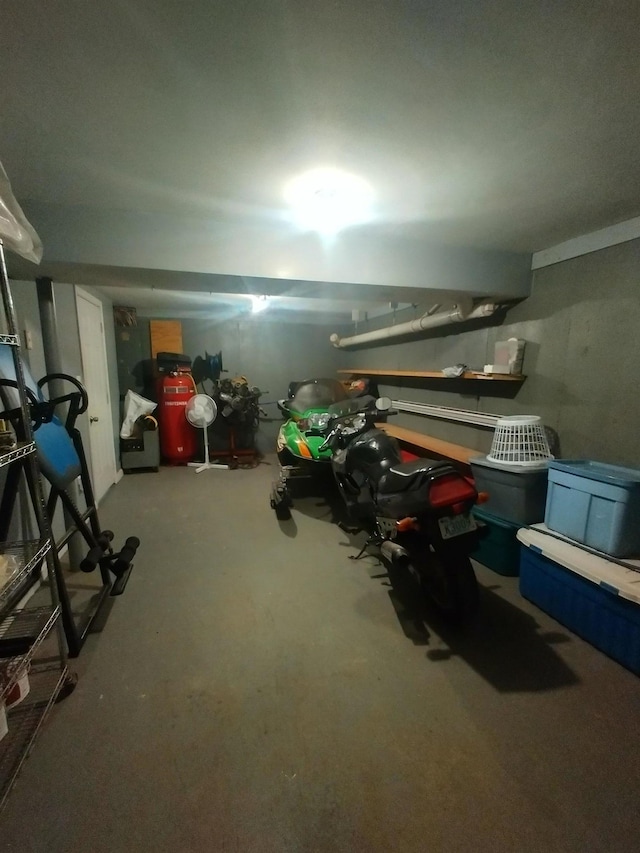 view of finished below grade area