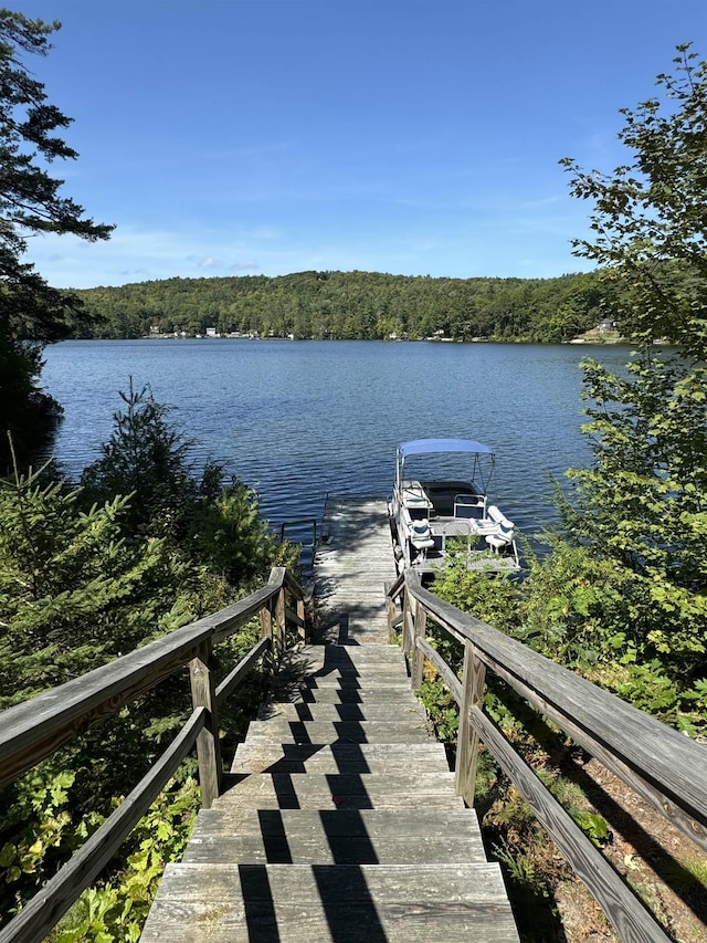 406 Partridge Lake Rd, Littleton, NH 03561 - dock with a water view and a wooded view