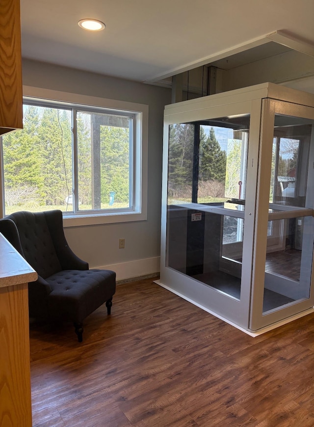 1202 Cotton Rd, Lyndon, VT 05851 - living area featuring baseboards, wood finished floors, and recessed lighting