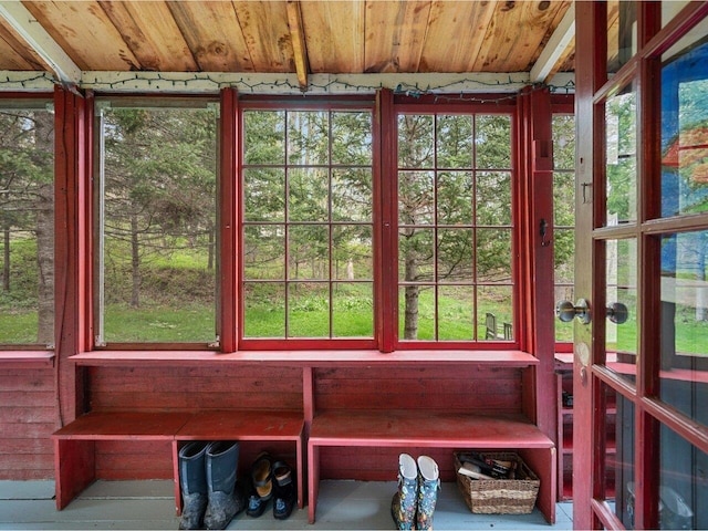 sunroom featuring french doors