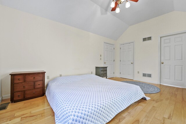 17 Ches Mae Ln, Milford, NH 03055 - bedroom with lofted ceiling, hardwood / wood-style floors, baseboards, and a ceiling fan