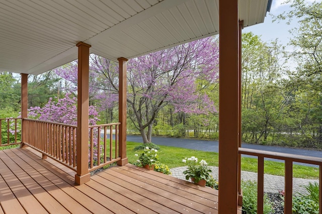 17 Ches Mae Ln, Milford, NH 03055 - wooden deck with a porch and a lawn