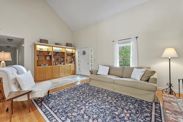 17 Ches Mae Ln, Milford, NH 03055 - living area featuring high vaulted ceiling and light wood finished floors