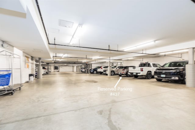 view of parking garage