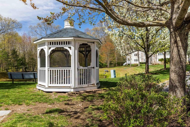 view of outbuilding featuring a gazebo