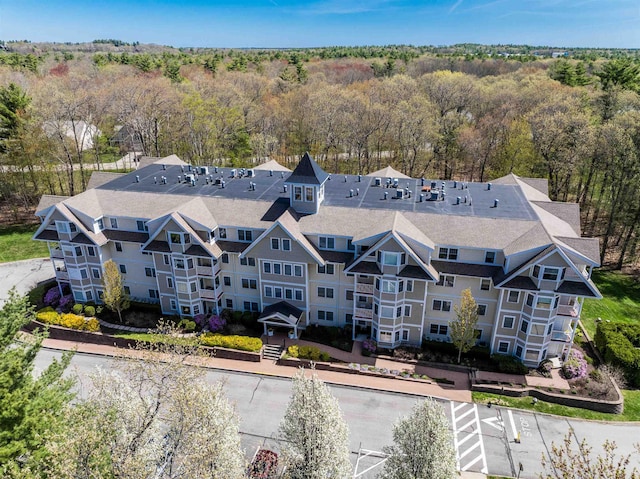 aerial view of a heavily wooded area