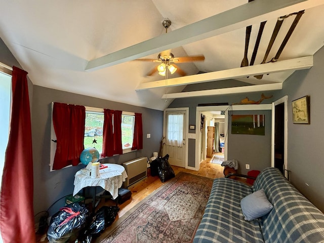 23 Mason Hill Rd, Tamworth, NH 03886 - living room featuring wood finished floors and a ceiling fan