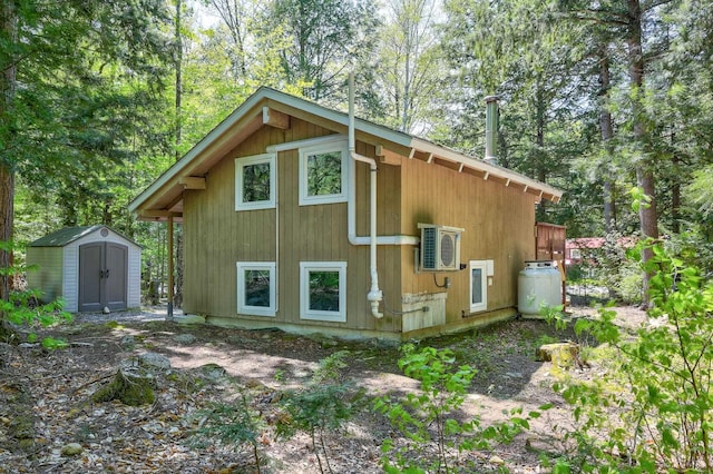 view of shed featuring a cooling unit