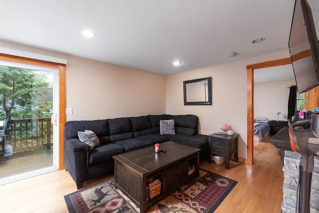 40 Butternut Ln, Conway, NH 03813 - living area featuring light wood-style flooring, healthy amount of natural light, and recessed lighting