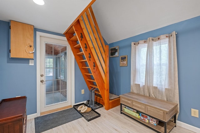 34 Bay Rd, Conway, NH 03818 - doorway to outside with light wood-type flooring and baseboards