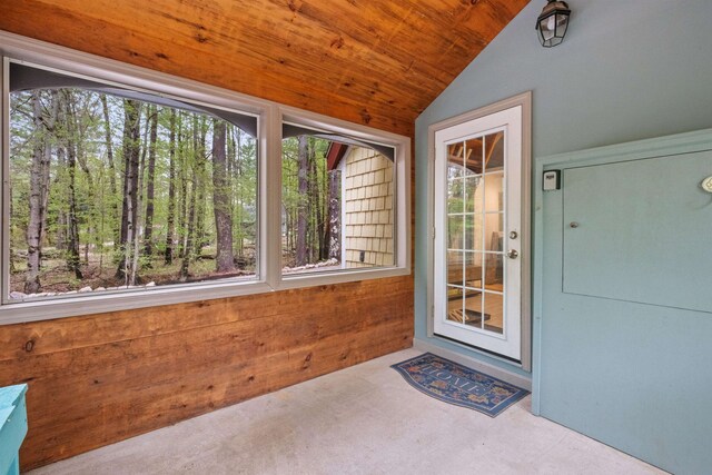 34 Bay Rd, Conway, NH 03818 - unfurnished sunroom featuring vaulted ceiling and plenty of natural light