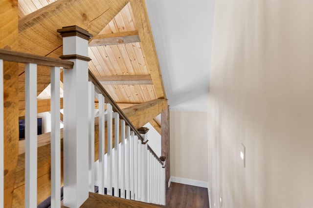 LOT22 Compass Point Rd, Thornton, NH 03285 - stairway featuring wood ceiling and wood finished floors