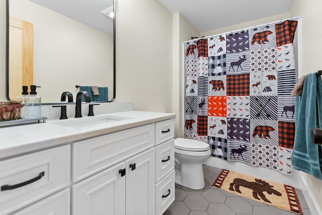 LOT22 Compass Point Rd, Thornton, NH 03285 - full bathroom featuring vanity, tile patterned flooring, and curtained shower