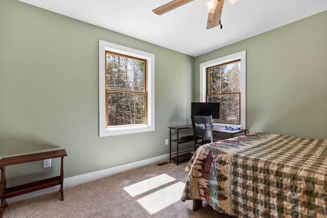 LOT22 Compass Point Rd, Thornton, NH 03285 - carpeted bedroom featuring multiple windows and ceiling fan