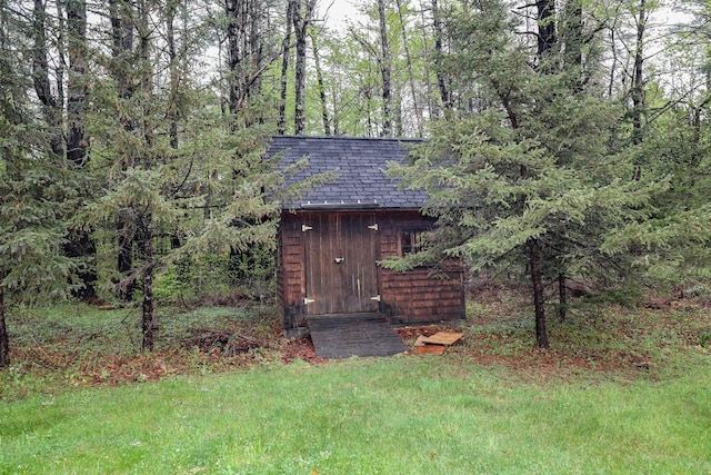 view of shed