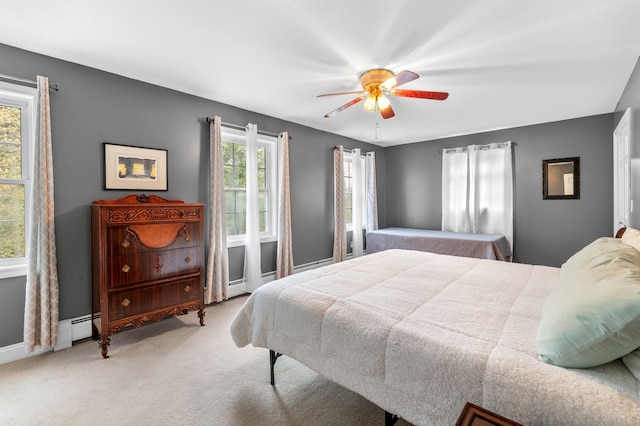 108 Brenner Dr, Conway, NH 03818 - bedroom with carpet flooring, baseboards, and ceiling fan