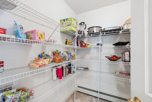 pantry with a baseboard radiator
