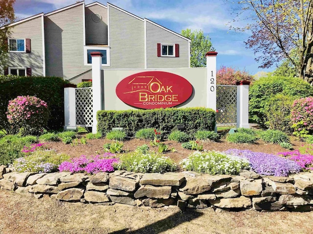 view of community sign