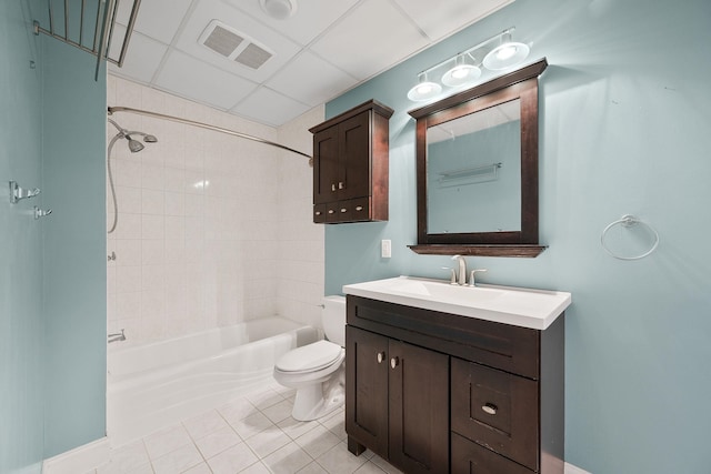 40 College St Unit 210, Burlington, VT 05401 - bathroom featuring toilet, vanity, bathing tub / shower combination, and tile patterned flooring