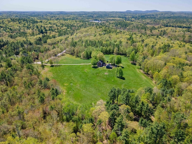 view of property location with a heavily wooded area