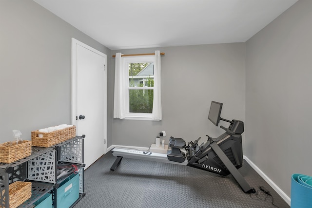 74 Pine St, Rollinsford, NH 03869 - exercise room featuring baseboards and carpet floors