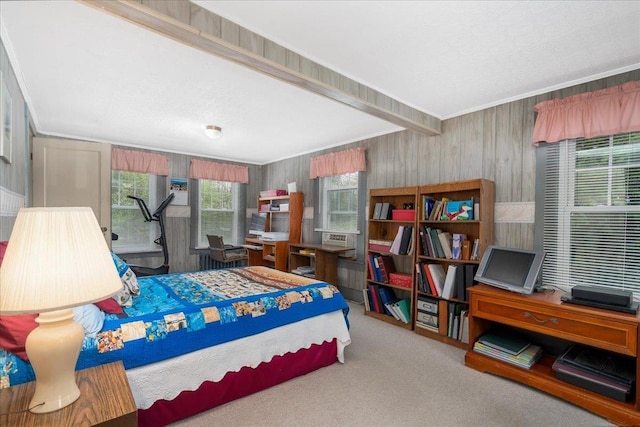 3 King Rd, Chichester, NH 03258 - bedroom featuring carpet, crown molding, and wooden walls