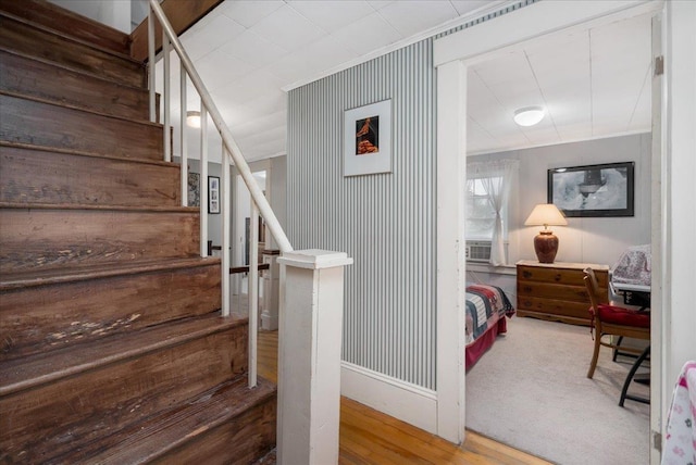 3 King Rd, Chichester, NH 03258 - staircase featuring ornamental molding and wood finished floors