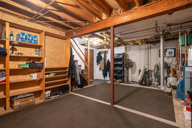 view of unfinished basement