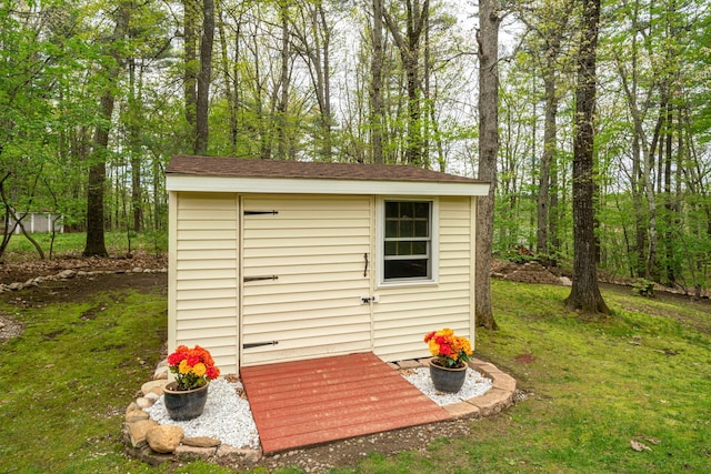 view of shed