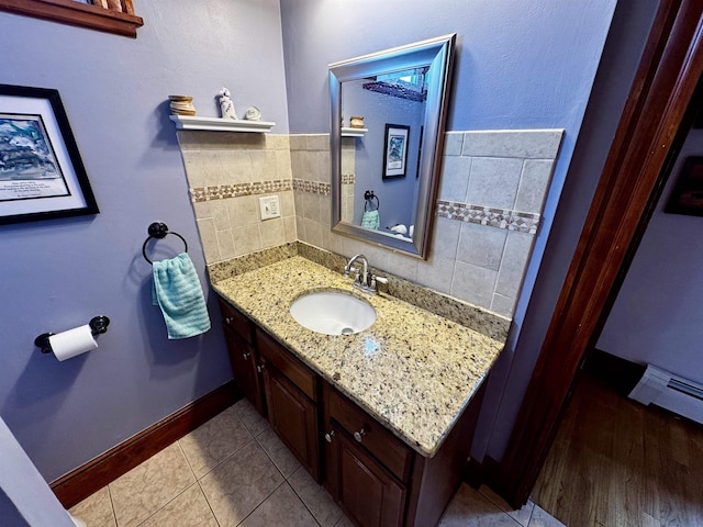 98 Pennacook St, Manchester, NH 03102 - bathroom featuring vanity, baseboards, and tile patterned flooring